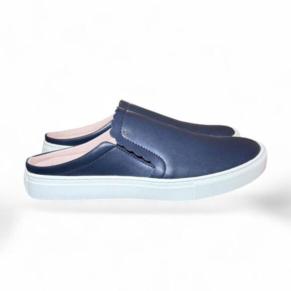 Kate Spade Andi Navy Leather Slip On Sneakers Clogs Womens Size 10B New In Box - Picture 2 of 8